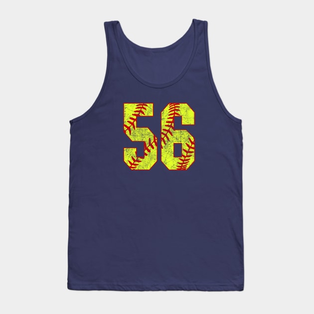 Fastpitch Softball Number 56 #56 Softball Shirt Jersey Uniform Favorite Player Biggest Fan Tank Top by TeeCreations
